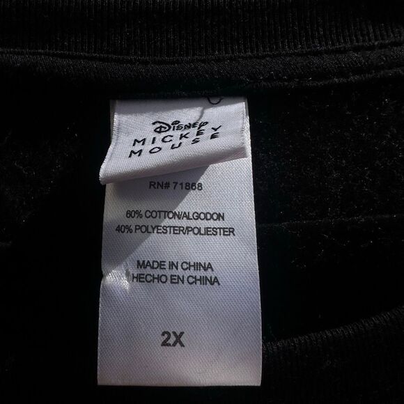 Disney Mickey Mouse Black “Forever True” bling Crewneck Womens 2X NEW - Picture 2 of 4